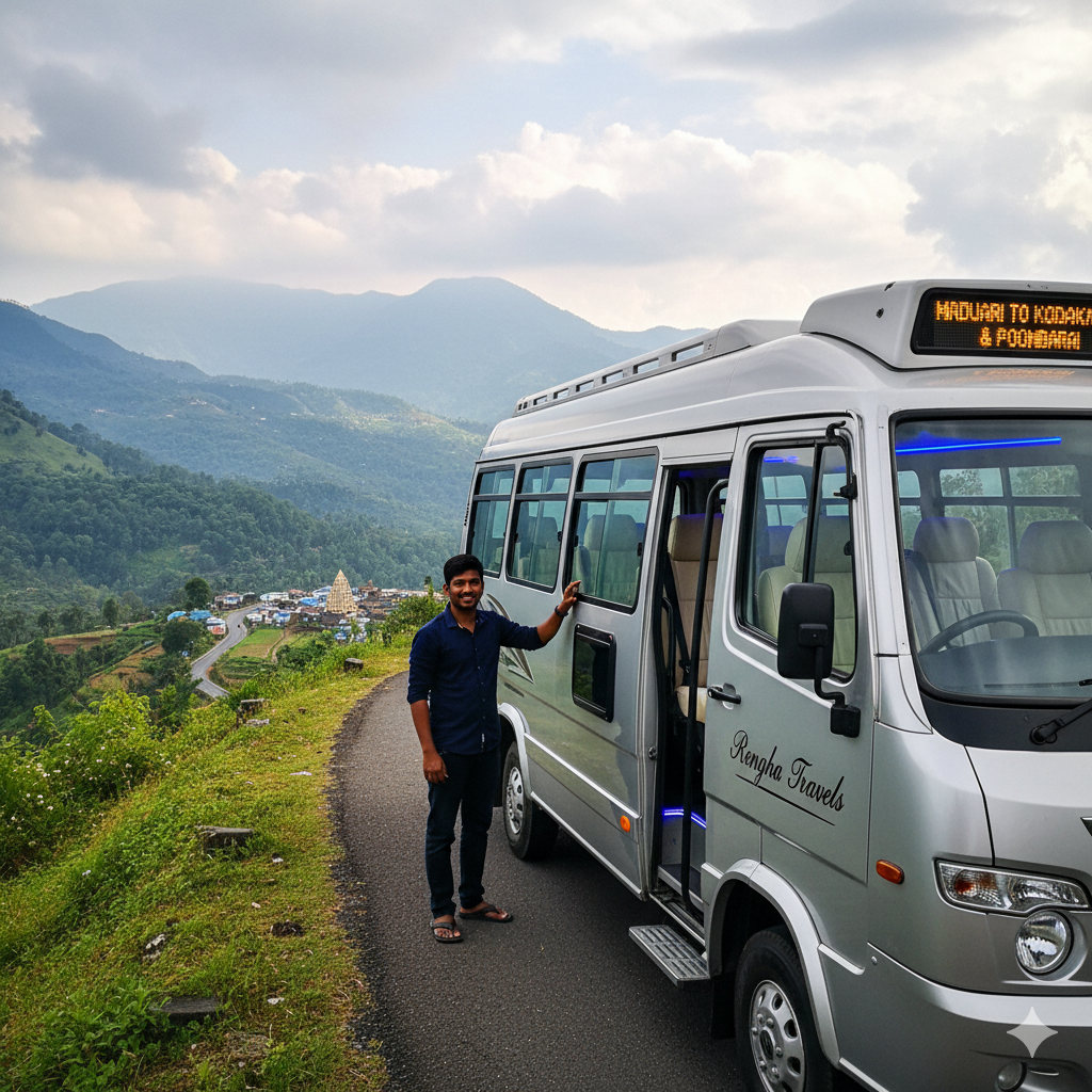 Madurai to Thiruvannamalai Temple Tour – 1 Night 2 Days by Luxury 10+1 CARAVAN (Tempo Traveller)