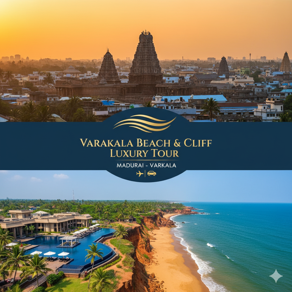 Varkala Beach & Cliff Luxury Tour: Madurai – Varkala (2 Nights / 3 Days)