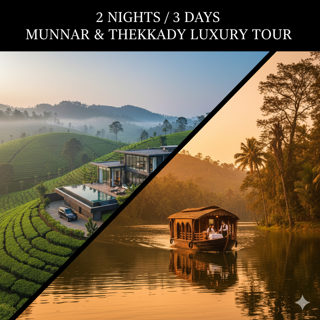 2 NIGHTS / 3 DAYS MUNNAR & THEKKADY LUXURY TOUR