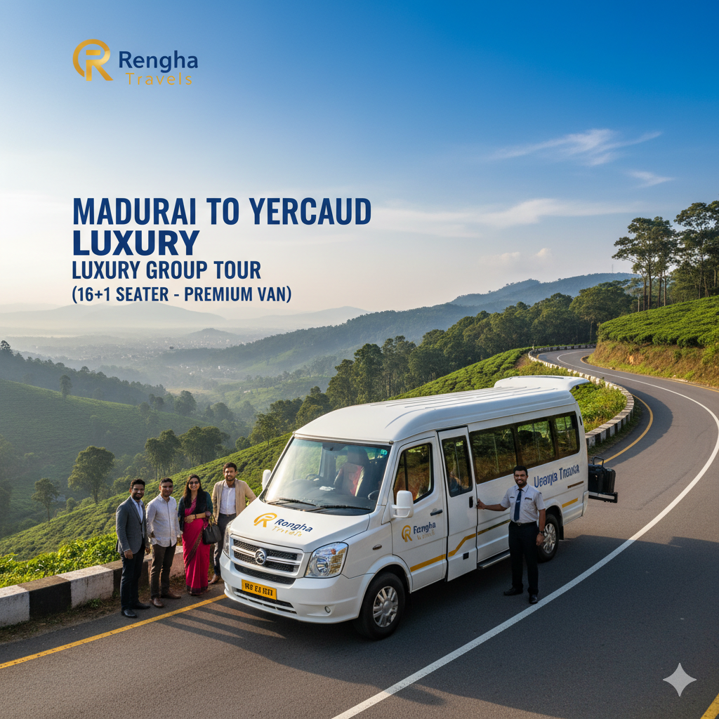 Ultimate Luxury 2 Nights / 3 Days Pandiyanattu Thirupathikal Tour Luxury AC Tempo Traveller / CARAVAN (Approx. 10+1 Seater)