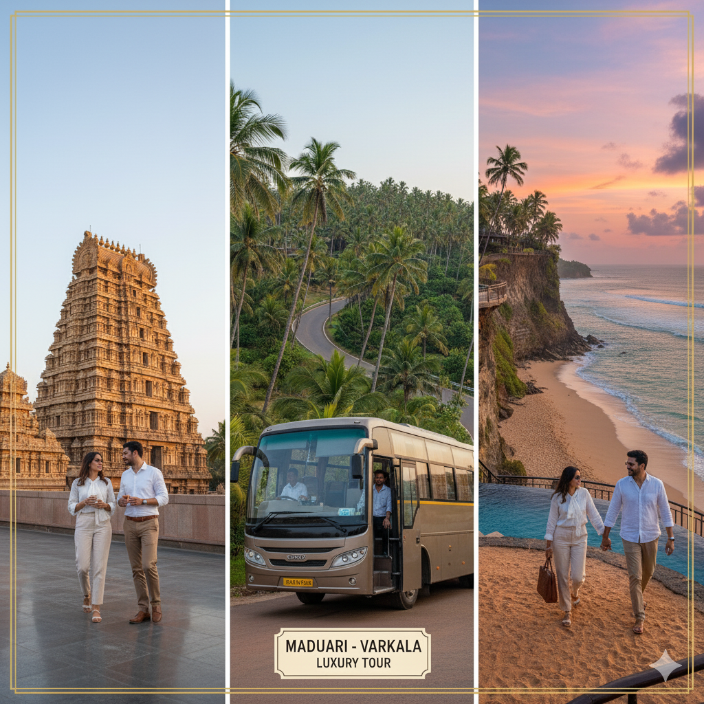 Varkala Beach & Cliff Luxury Tour: Madurai – Varkala (2 Nights / 3 Days)