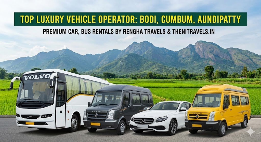Top Luxury Vehicle Operator in Bodi, Cumbum & Andipatti Premium Car & Bus Rentals