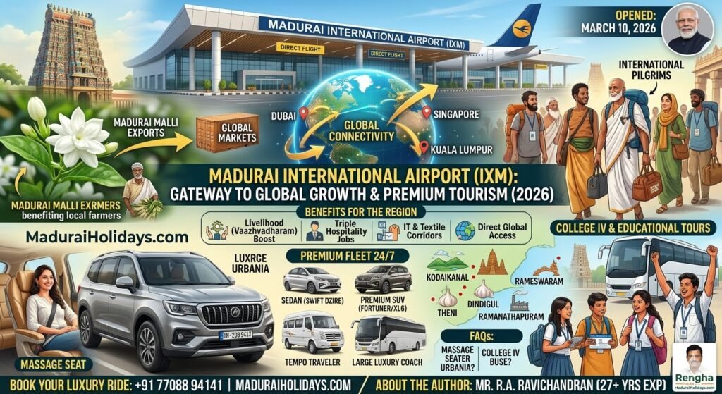 Madurai International Airport 2026 Luxury Urbania and Fortuner Transfers by MaduraiHolidays