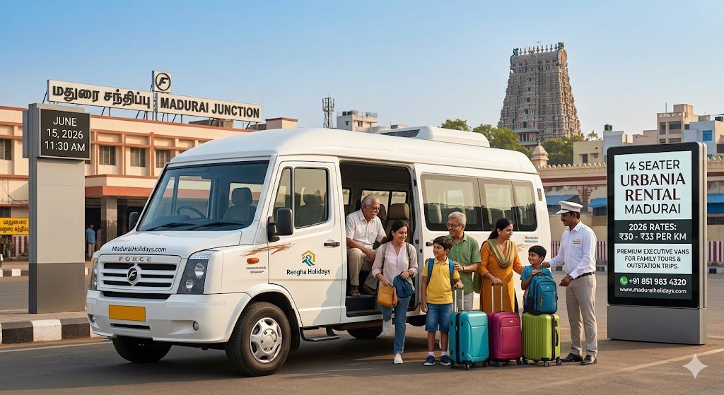 14 Seater Urbania Rental in Madurai: Best 2026 Rates for Premium Executive Vans