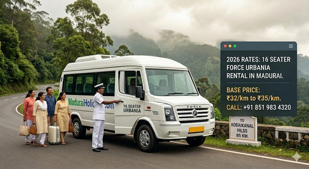 16 Seater Urbania Rental in Madurai Best 2026 Rates for Premium Executive Van