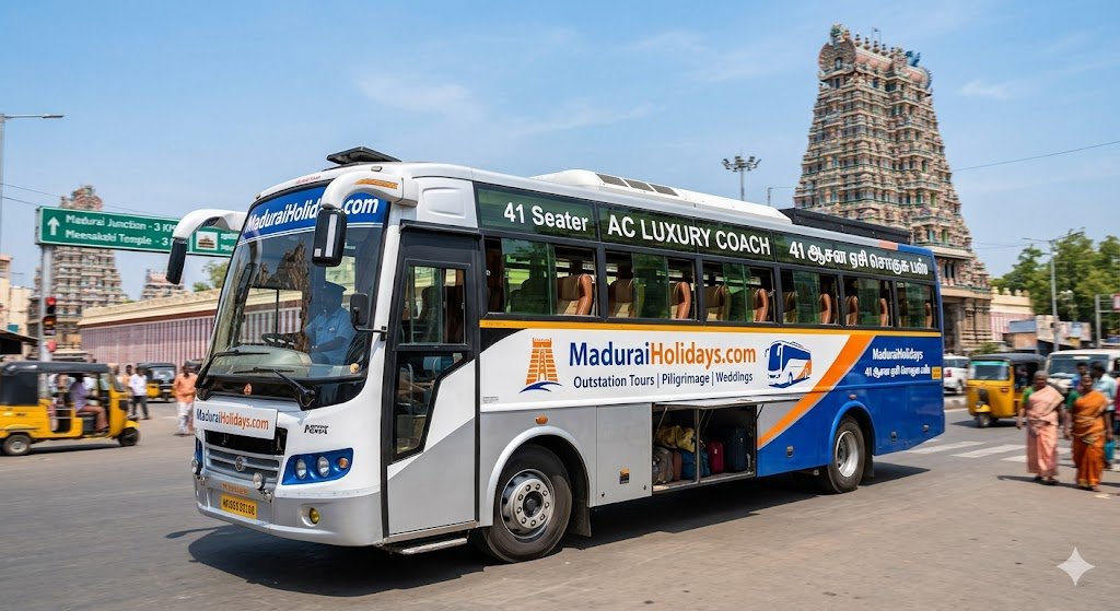 41 Seater AC Bus Rental in Madurai Best 2026 Rates for Luxury Coaches