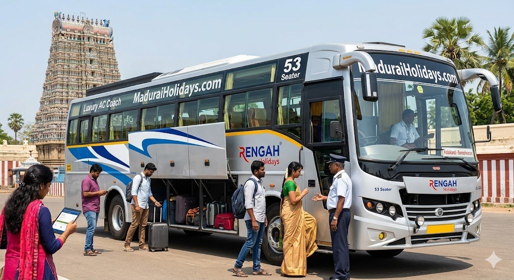 53 Seater AC Bus Rental in Madurai Best 2026 Rates for HighCapacity Luxury Coaches
