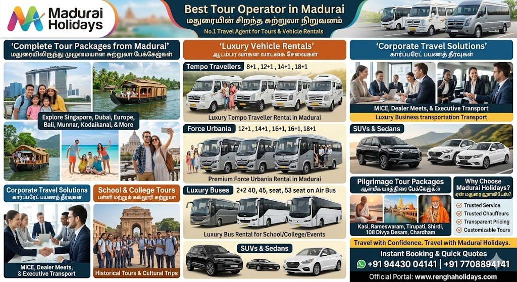 Best Tour Operator in Madurai Why Madurai Holidays is the No 1 Travel Agent for Tours Vehicle Rentals 2026