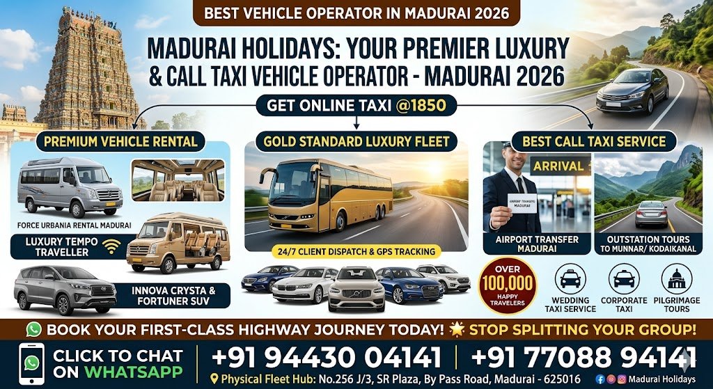 Best Vehicle Operator in Madurai 2026 Get Online Taxi