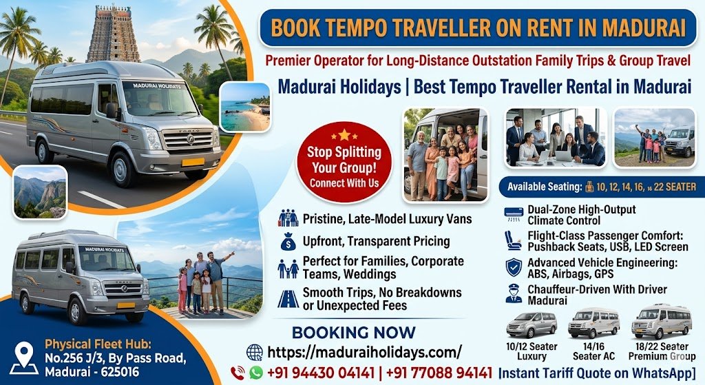 Book Tempo Traveller on rent in Madurai - Madurai Holidays