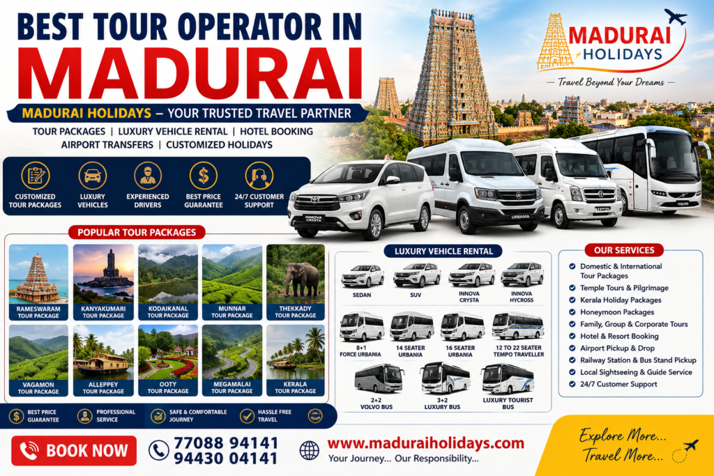 Best Tour Operator in Madurai, a trusted Travel Agency in Madurai