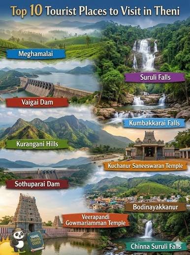 List of Top 10 Places in Theni District madurai to theni tour