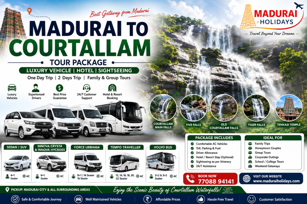 Madurai to Courtallam Tour Package