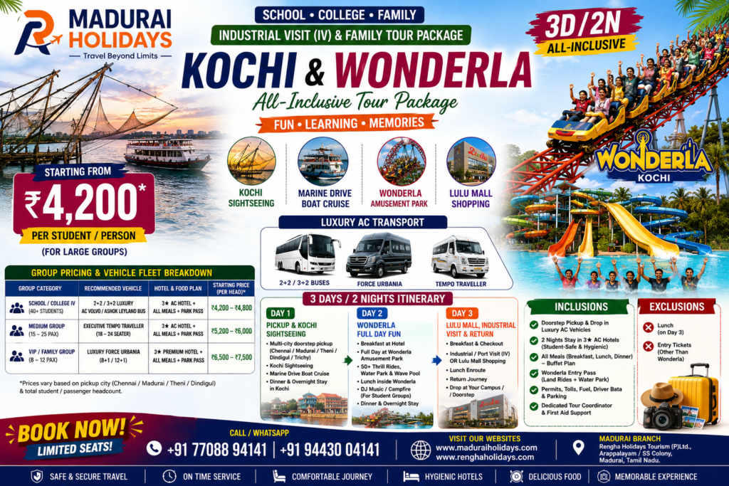 madurai-chennai-to-kochi-wonderla-tour-package